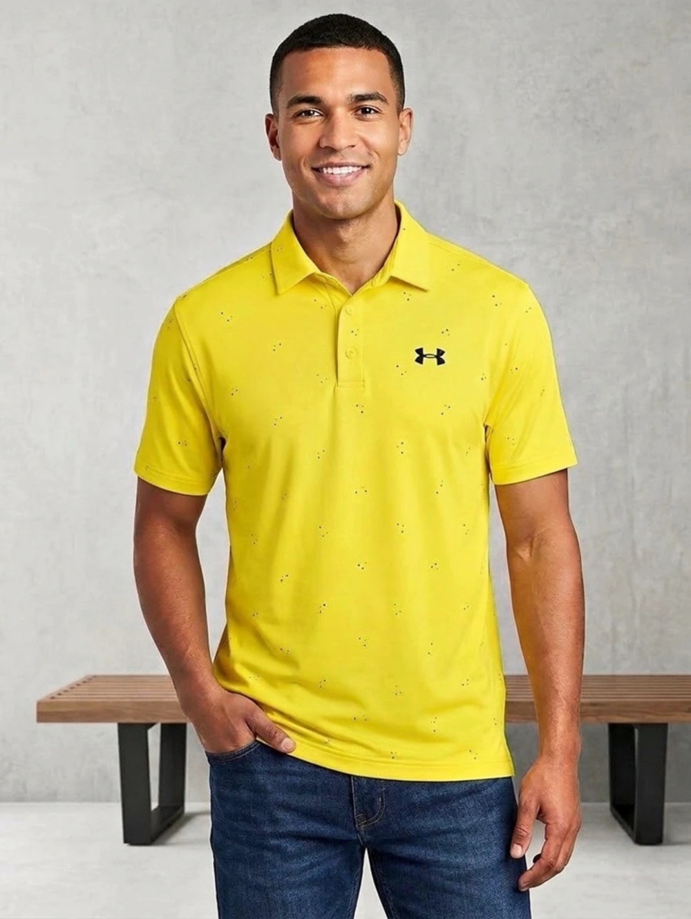 Under Armour The Playoff Polo Men's Yellow Polo Size Medium